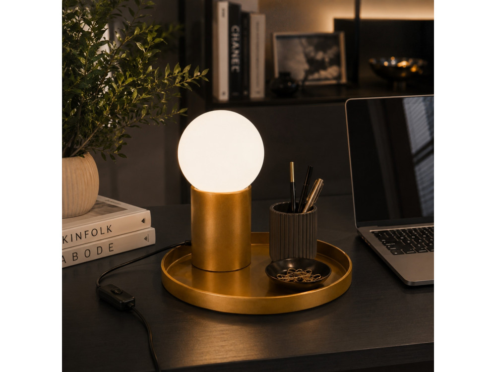 Metalowa lampa stołowa „Tray” – 20 x 20 x 17 cm – żółta