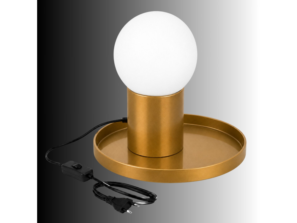 Metalowa lampa stołowa „Tray” – 20 x 20 x 17 cm – żółta