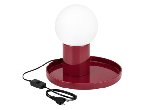 Metalowa lampa stołowa „Tray” – 20 x 20 x 17 cm – czerwona