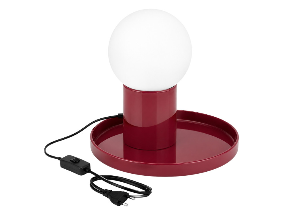 Metalowa lampa stołowa „Tray” – 20 x 20 x 17 cm – czerwona