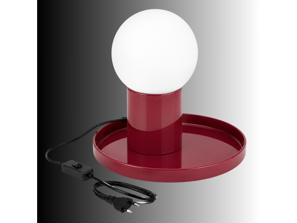 Metalowa lampa stołowa „Tray” – 20 x 20 x 17 cm – czerwona