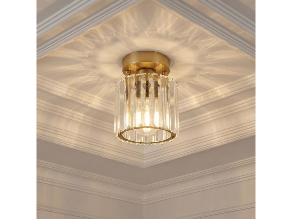 Metalowa lampa sufitowa „Yakops” – wysokość 17 cm – żółta