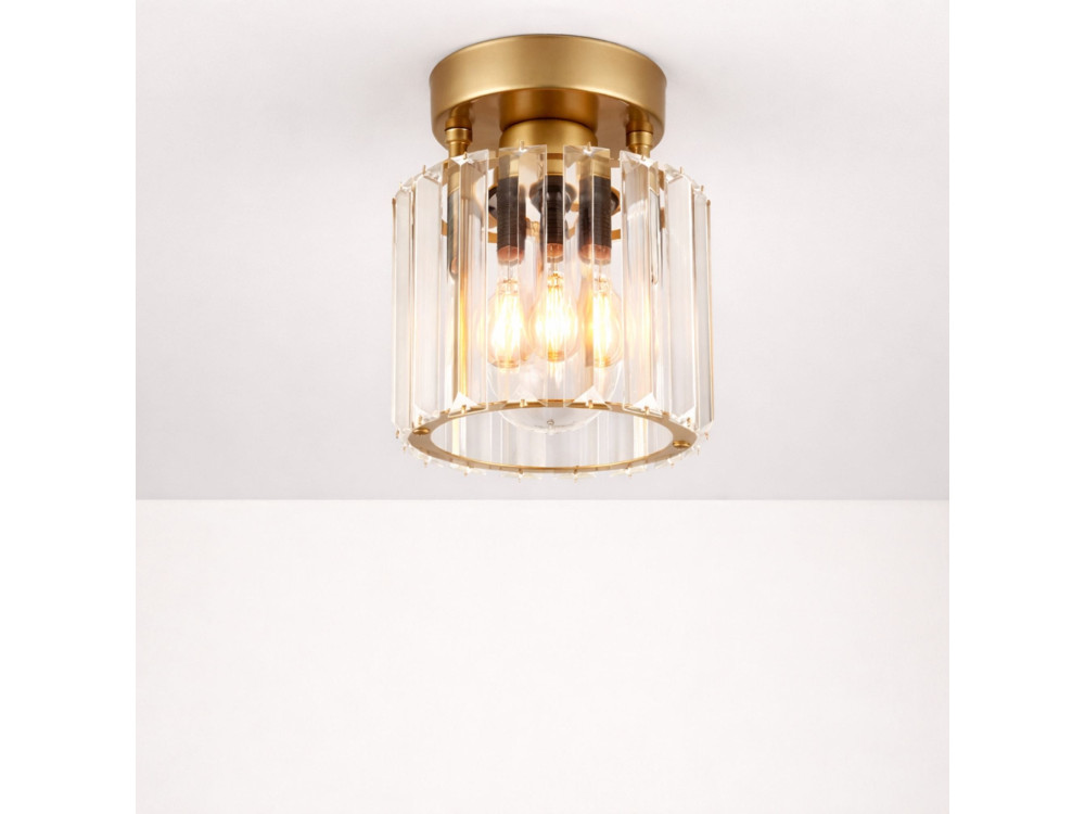 Metalowa lampa sufitowa „Yakops” – wysokość 17 cm – żółta