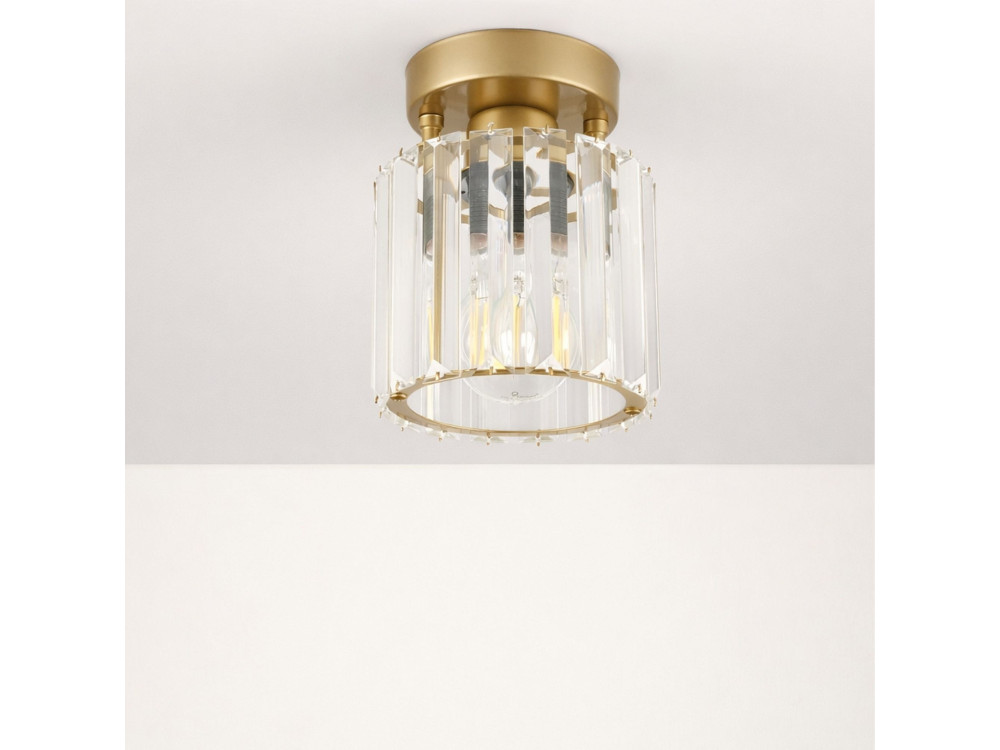 Metalowa lampa sufitowa „Yakops” – wysokość 17 cm – żółta