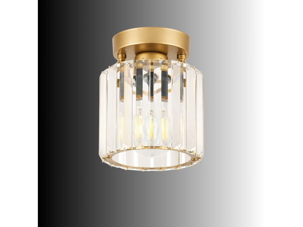 Metalowa lampa sufitowa „Yakops” – wysokość 17 cm – żółta