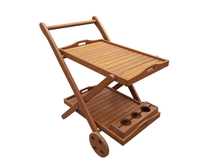 Wózek do serwowania z egzotycznego drewna Manille -  "Klon" - Jasnobrzowy - Wózek barowy"
