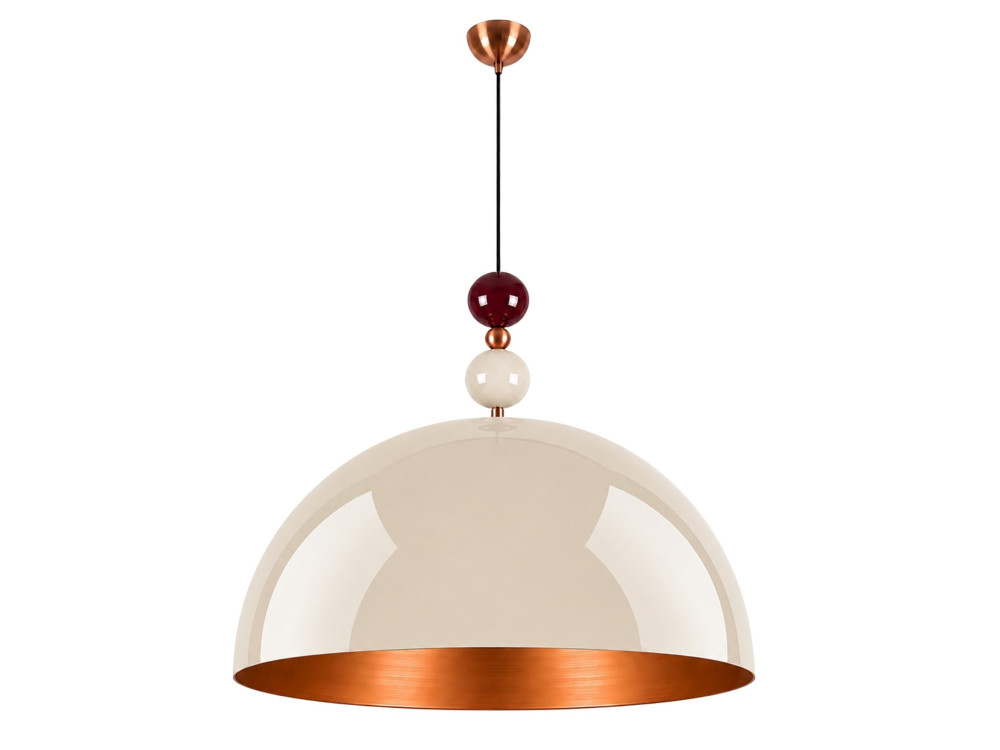 Metalowa lampa wisząca „Bubble” – 60 x 60 cm – beżowa