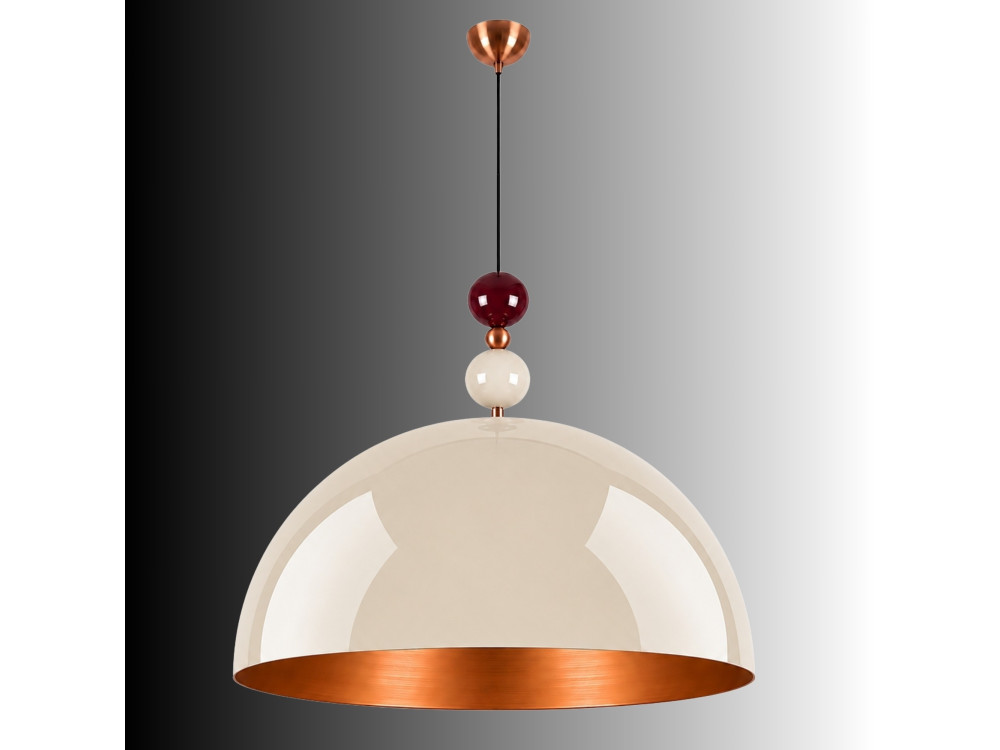 Metalowa lampa wisząca „Bubble” – 60 x 60 cm – beżowa