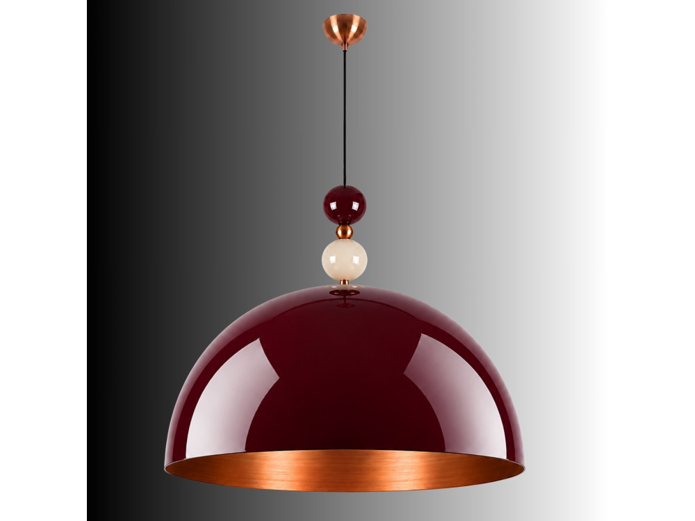 Metalowa lampa wisząca „Bubble” – 60 x 60 cm – kolor bordowy