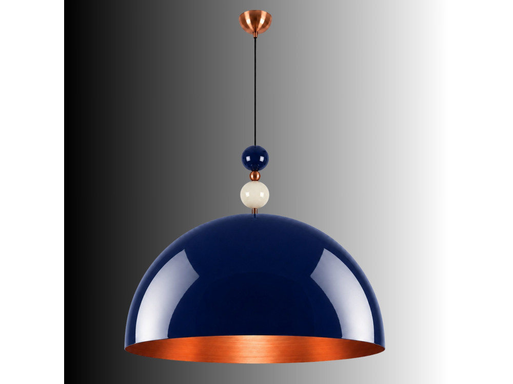 Metalowa lampa wisząca „Bubble” – 60 x 60 cm – granatowa