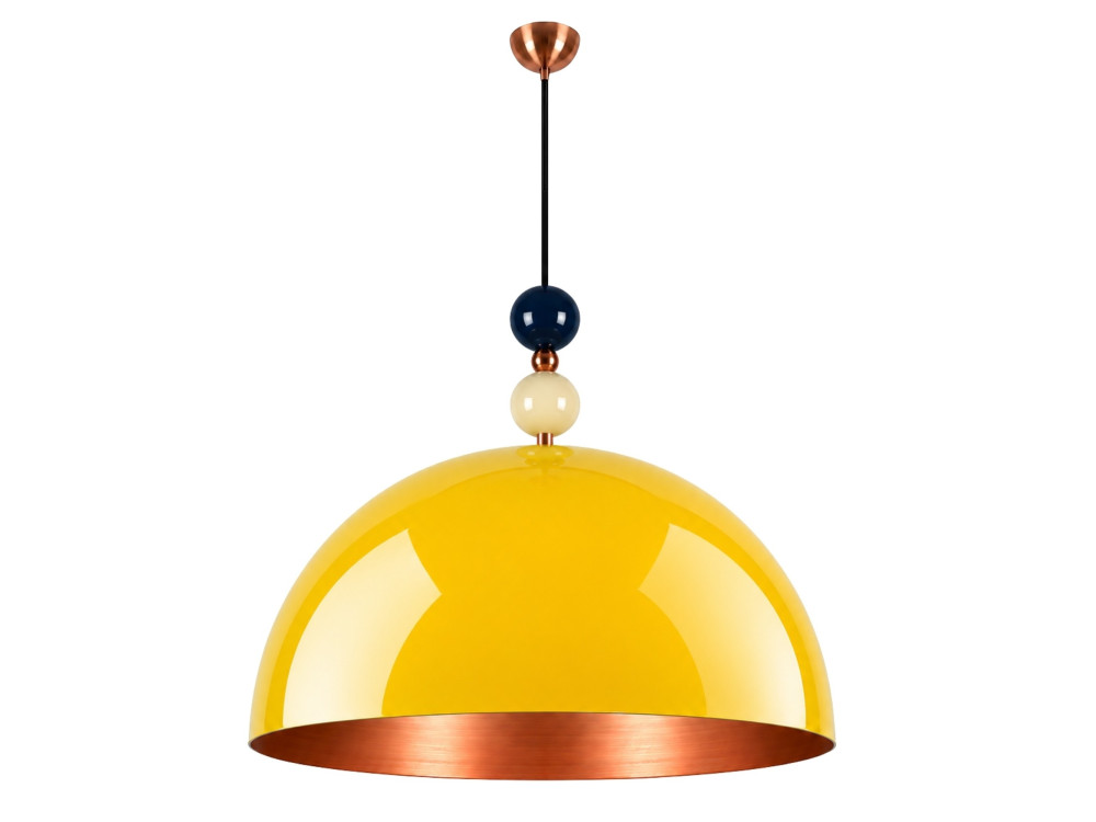 Metalowa lampa wisząca „Bubble” – 60 x 60 cm – żółta