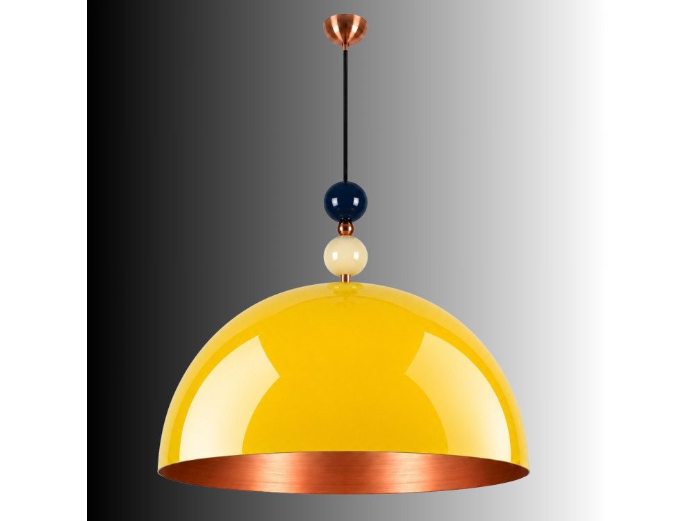 Metalowa lampa wisząca „Bubble” – 60 x 60 cm – żółta
