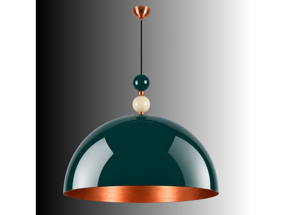Metalowa lampa wisząca „Bubble” – 60 x 60 cm – ciemnozielona