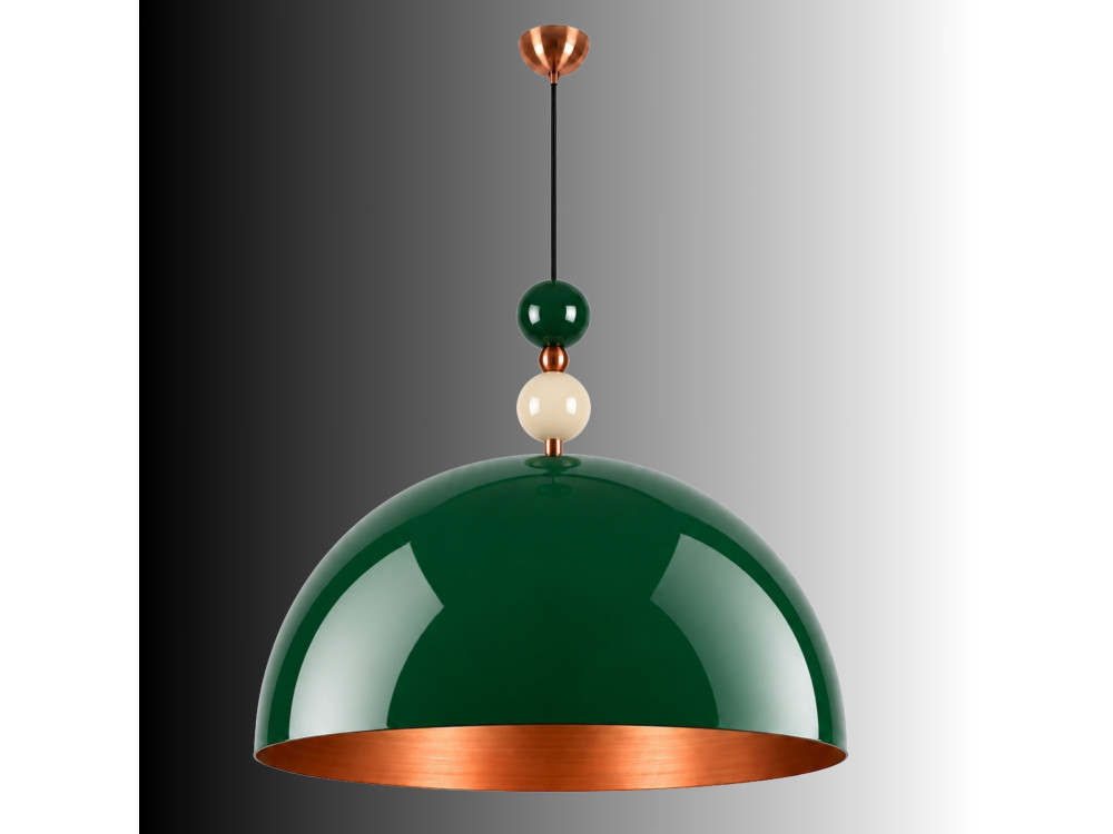Metalowa lampa wisząca „Bubble” – 60 x 60 cm – ciemnozielona