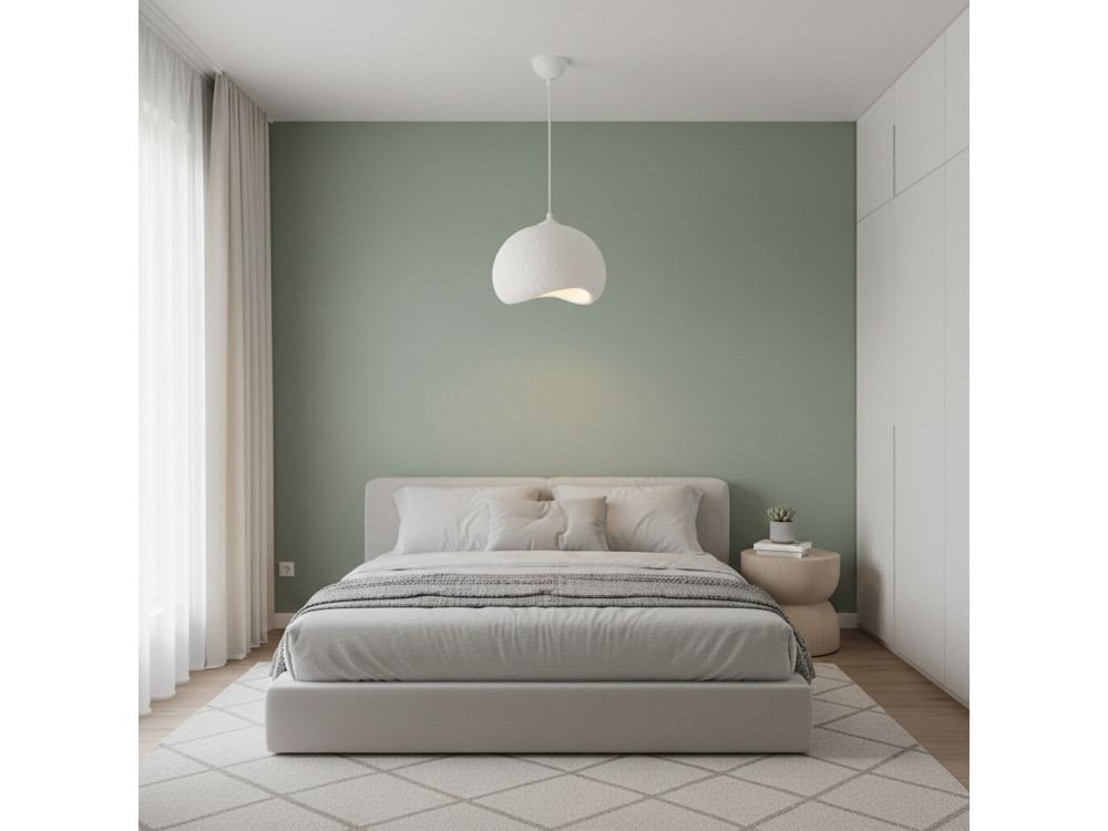 Metalowa lampa wisząca „Yontu” – 34 x 29 x 120 cm – biała