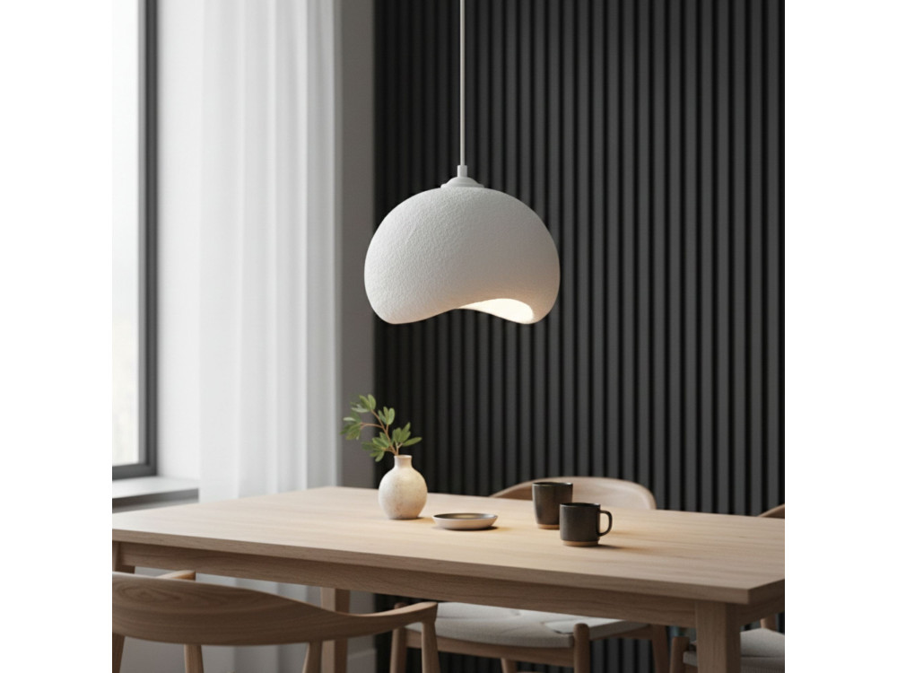 Metalowa lampa wisząca „Yontu” – 34 x 29 x 120 cm – biała