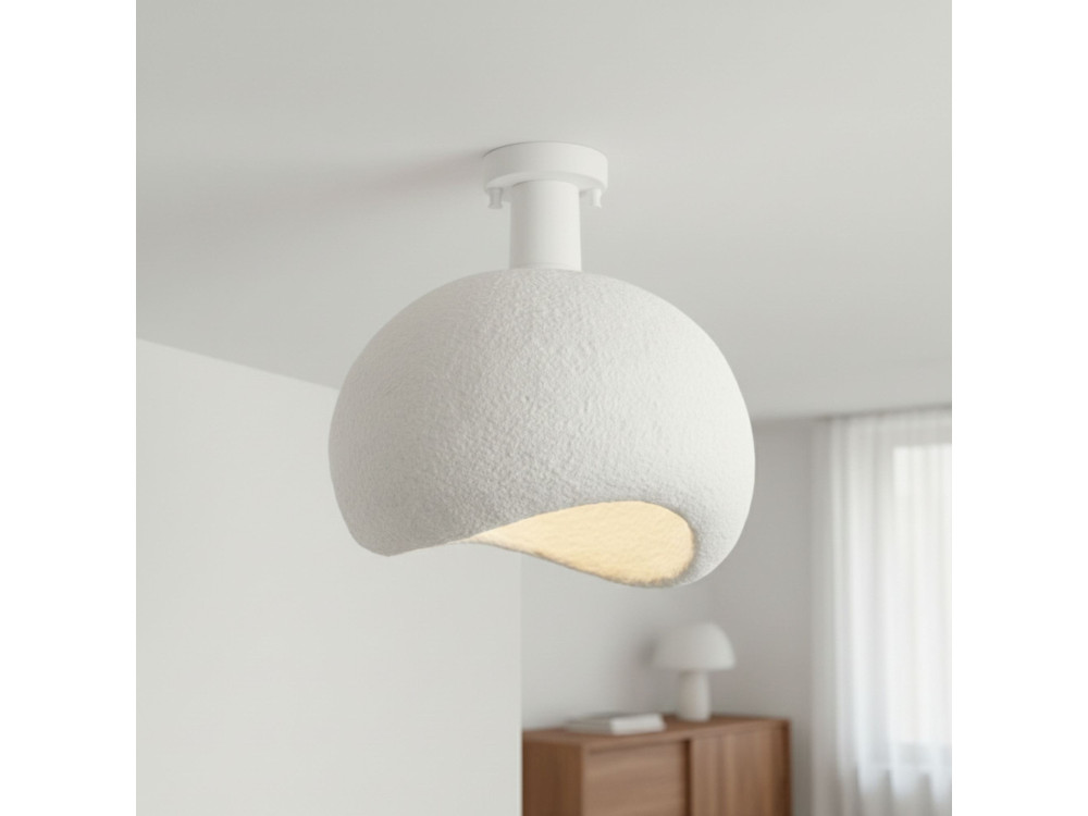 Metalowa lampa sufitowa „Yontu” – 34 x 29 x 33 cm – biała