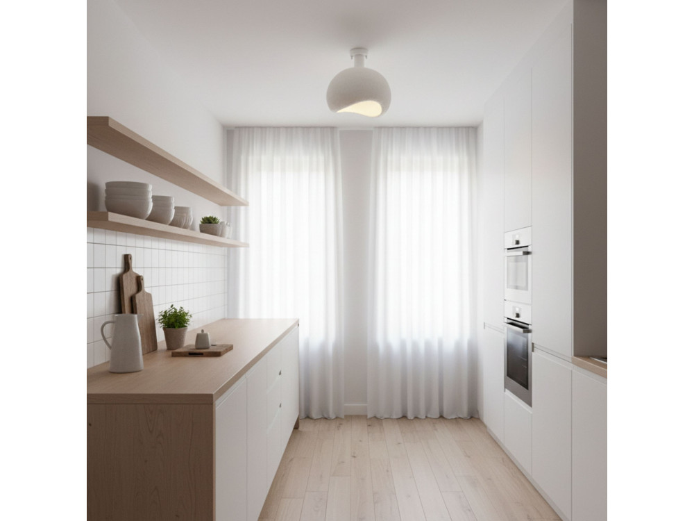 Metalowa lampa sufitowa „Yontu” – 34 x 29 x 33 cm – biała