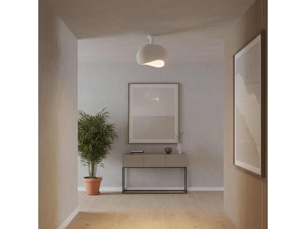 Metalowa lampa sufitowa „Yontu” – 34 x 29 x 33 cm – biała