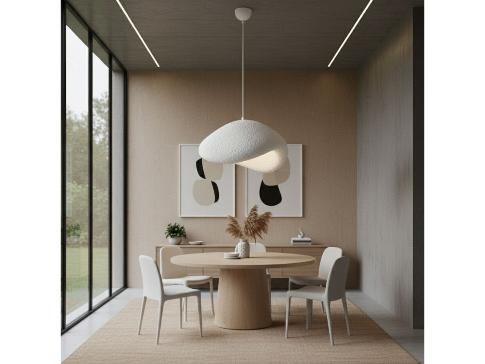 Metalowa lampa wisząca „Luna” – 42 x 37 x 120 cm – biała