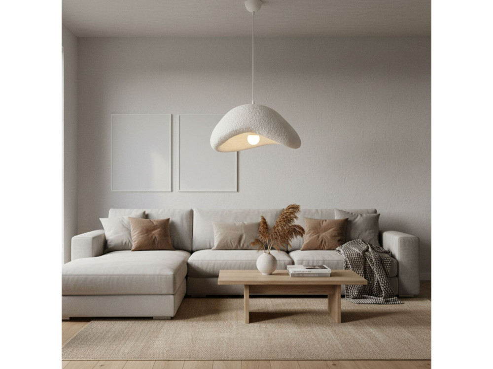 Metalowa lampa wisząca „Luna” – 42 x 37 x 120 cm – biała