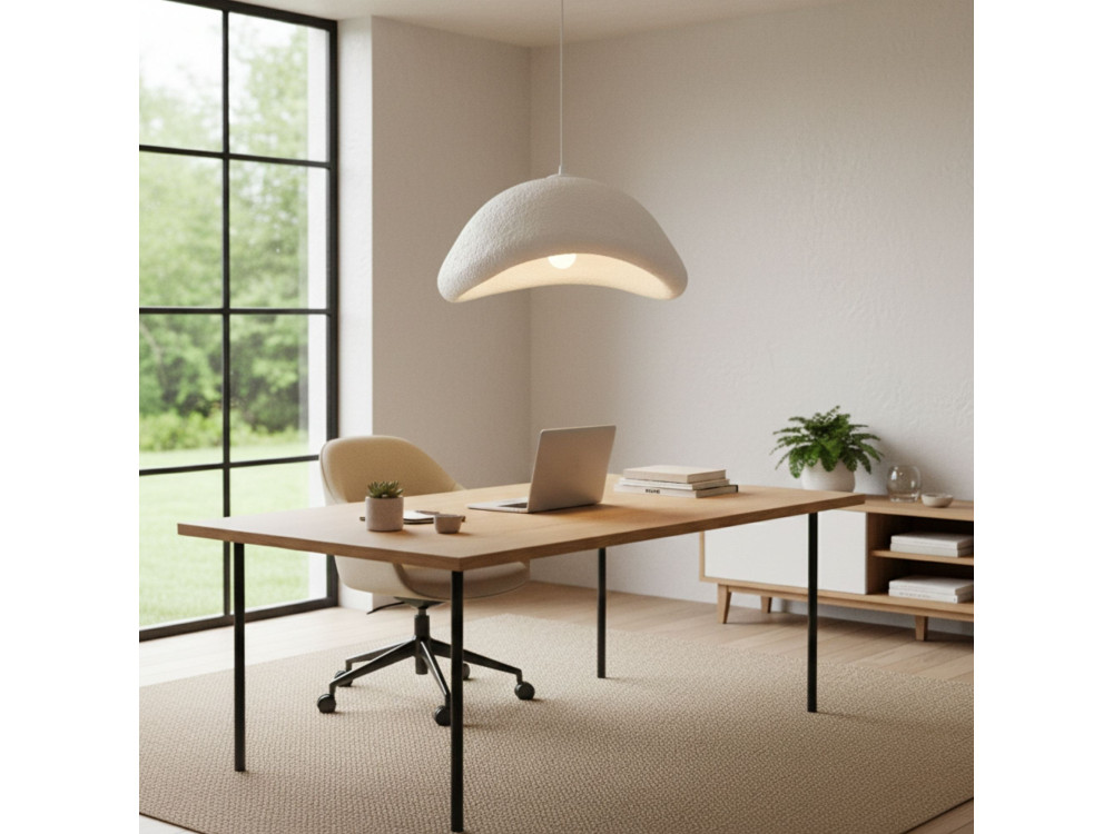 Metalowa lampa wisząca „Luna” – 52 x 40 x 120 cm – biała