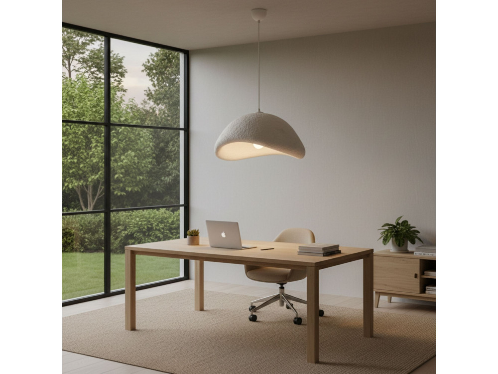 Metalowa lampa wisząca „Luna” – 52 x 40 x 120 cm – biała