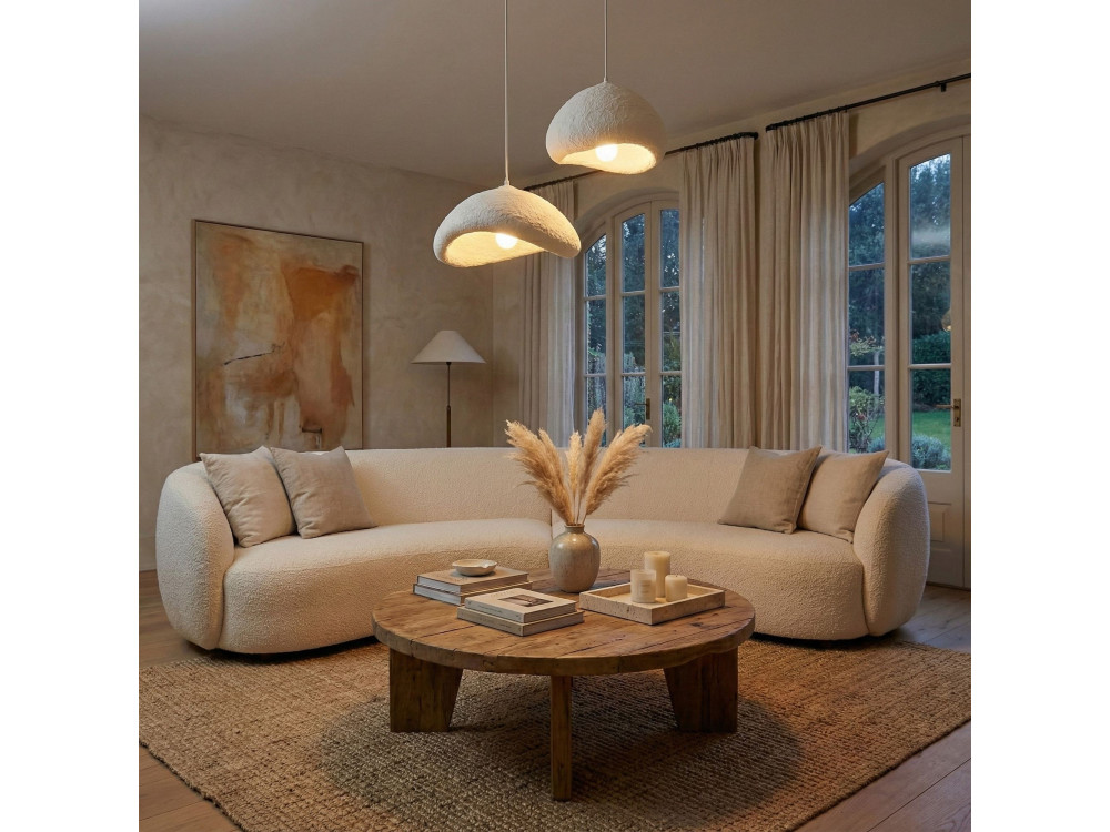 Metalowy żyrandol „Luna” – 70 x 30 x 115 cm – biały