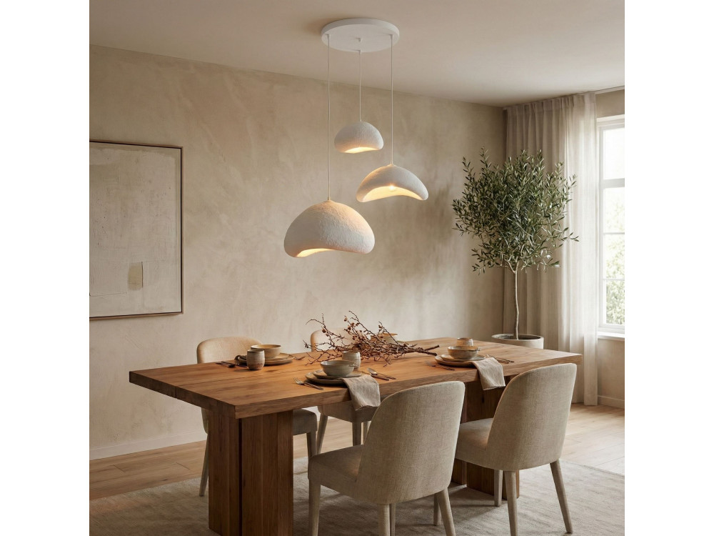Metalowy żyrandol „Luna” – 82 x 50 cm – biały