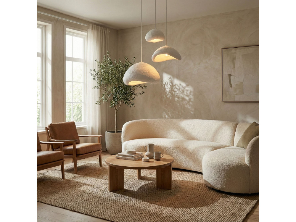 Metalowy żyrandol „Luna” – 82 x 50 cm – biały