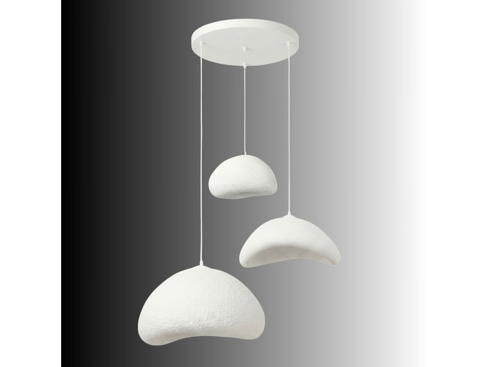 Metalowy żyrandol „Luna” – 82 x 50 cm – biały