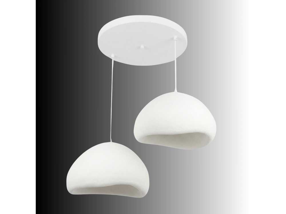 Metalowy żyrandol „Lora” – 82 x 82 cm – biały
