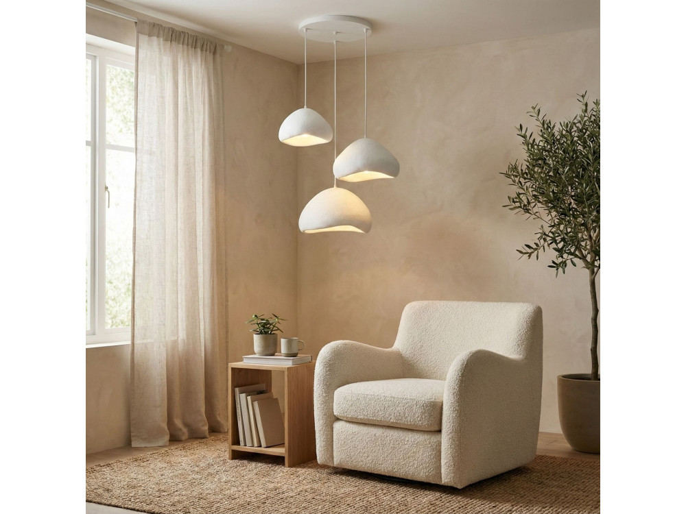 Metalowy żyrandol „Lora” – 82 x 82 cm – biały