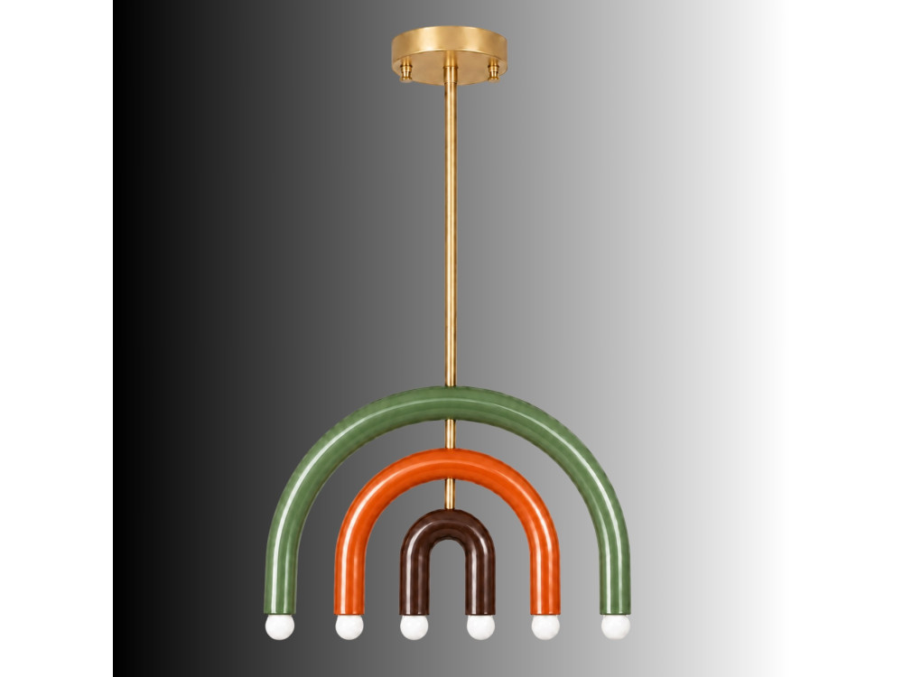 Metalowy żyrandol „Vento” – 50 x 10 cm – zielony