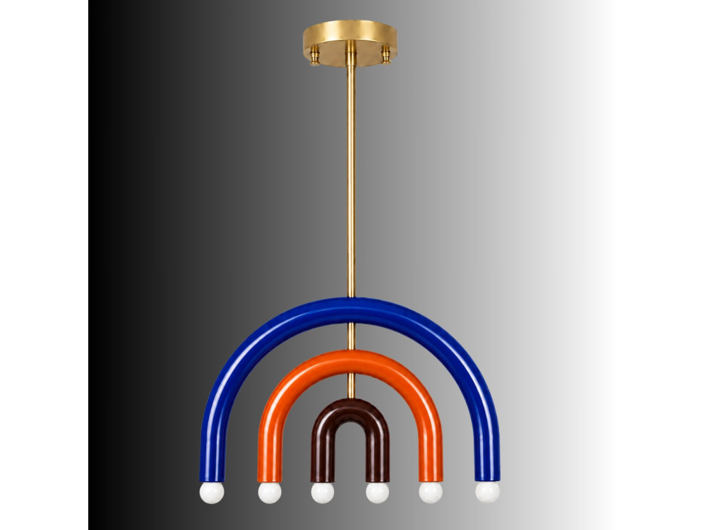 Metalowy żyrandol „Vento” – 50 x 10 cm – niebieski