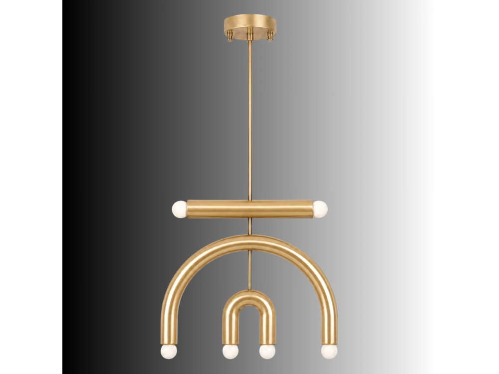 Metalowy żyrandol „Vento” – 50 x 10 cm – żółty
