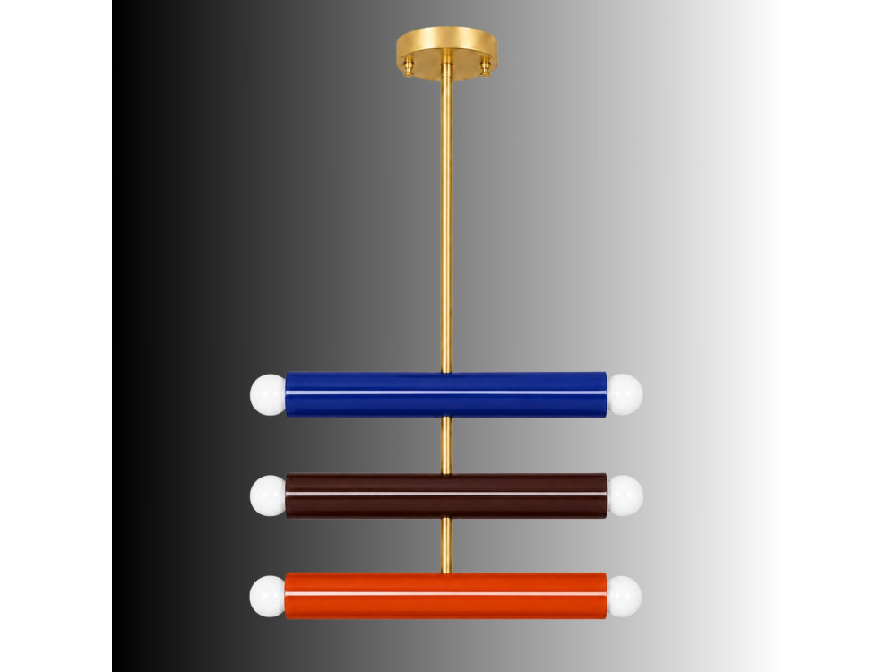 Metalowy żyrandol „Vento” – 35 x 10 cm – niebieski