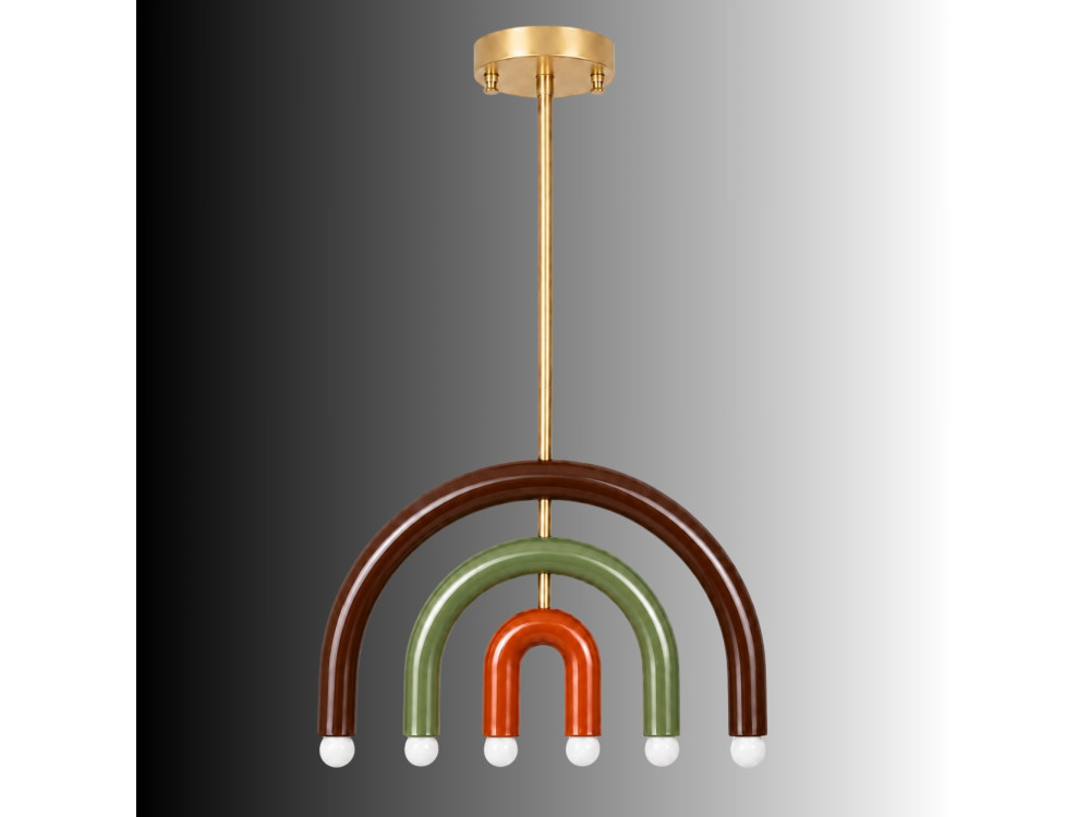 Metalowy żyrandol „Vento” – 50 x 10 cm – brązowy