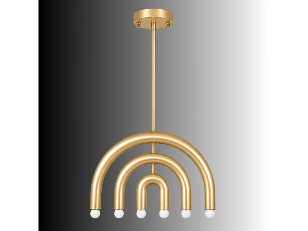 Metalowy żyrandol „Vento” – 50 x 10 cm – żółty