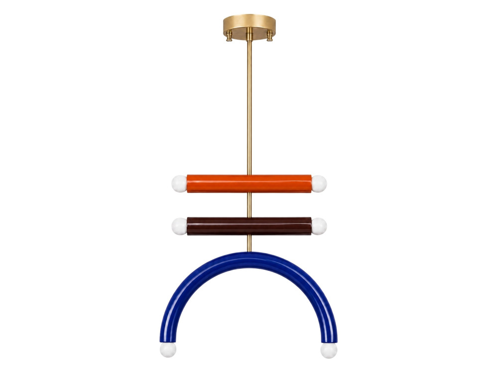 Metalowy żyrandol „Vento” – 50 x 10 cm – niebieski