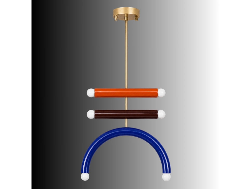 Metalowy żyrandol „Vento” – 50 x 10 cm – niebieski