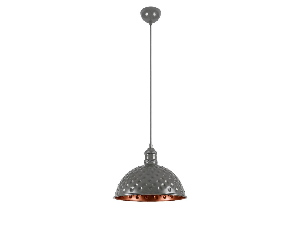Metalowa lampa wisząca „Echo” – 26 x 26 cm – szara