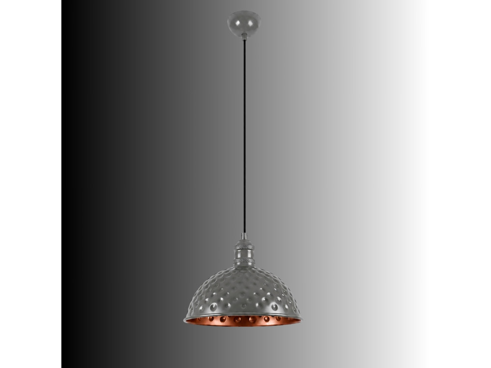 Metalowa lampa wisząca „Echo” – 26 x 26 cm – szara