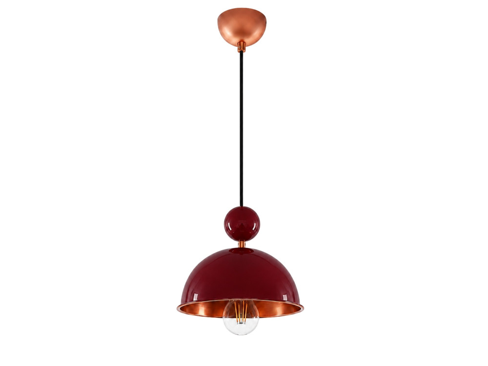 Metalowa lampa wisząca „Bubble” – 21 x 21 cm – bordowy