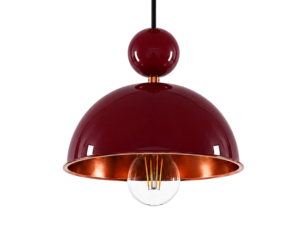Metalowa lampa wisząca „Bubble” – 21 x 21 cm – bordowy