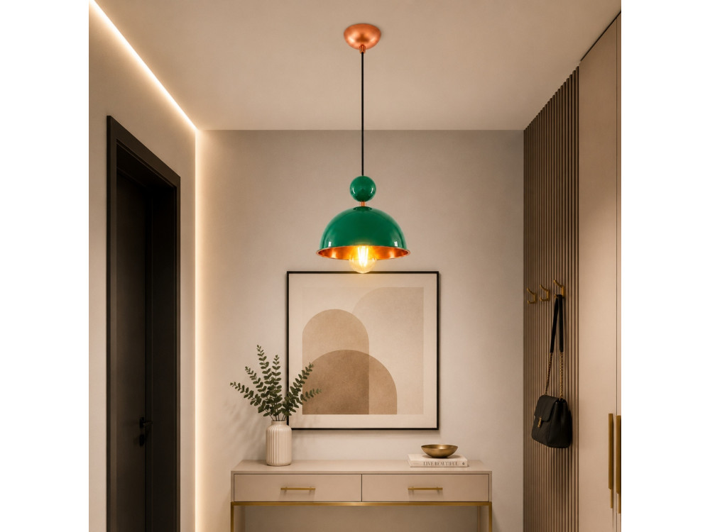 Metalowa lampa wisząca „Bubble” – 21 x 21 cm – jasnozielona
