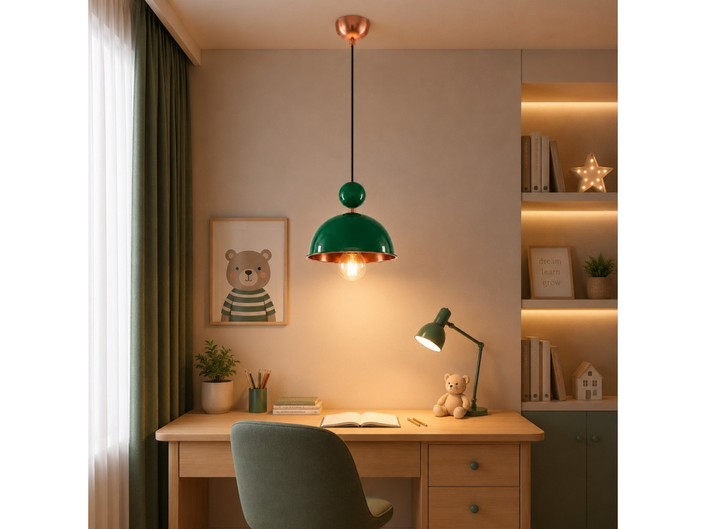 Metalowa lampa wisząca „Bubble” – 21 x 21 cm – jasnozielona