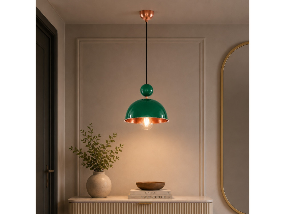 Metalowa lampa wisząca „Bubble” – 21 x 21 cm – jasnozielona