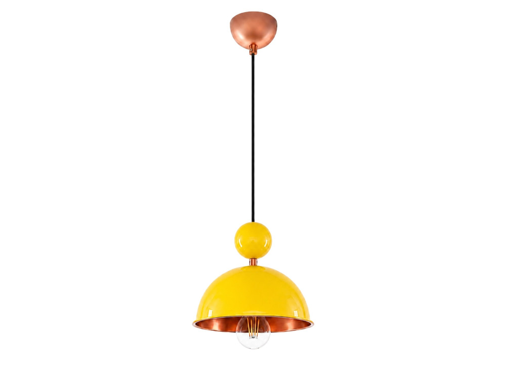 Metalowa lampa wisząca „Bubble” – 21 x 21 cm – żółta