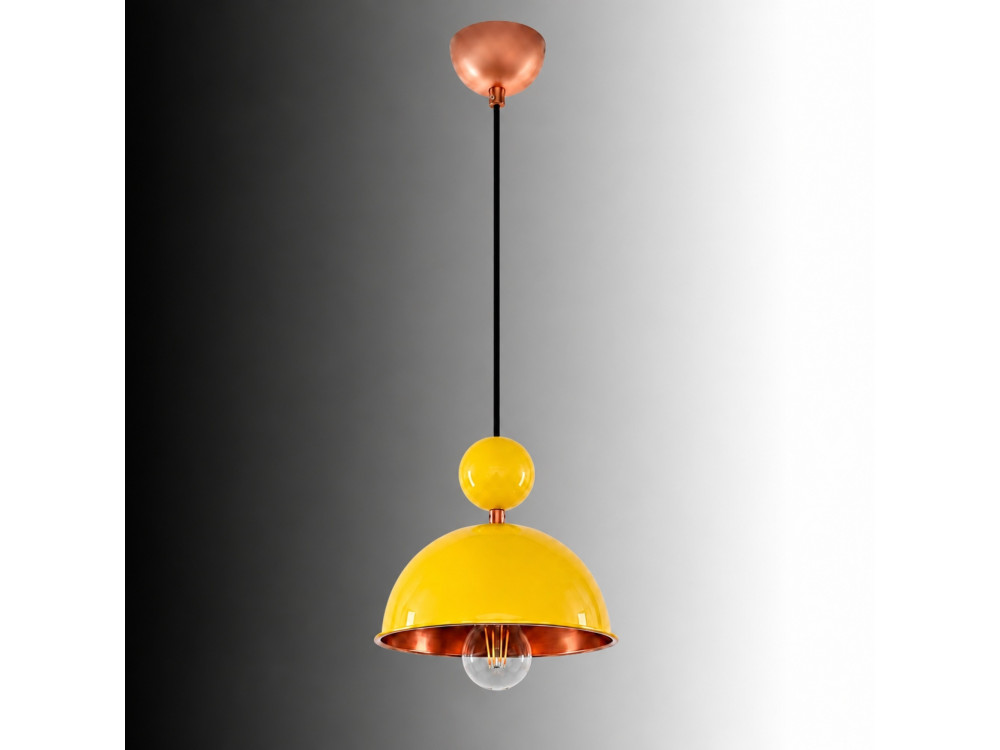 Metalowa lampa wisząca „Bubble” – 21 x 21 cm – żółta